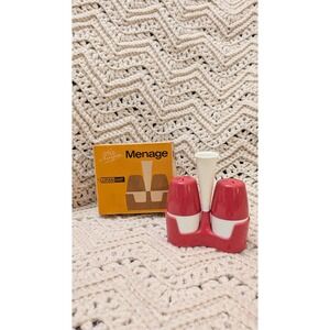 Vintage Kaiser Menage Luran BASF Salt and Pepper Shaker Set Toothpick Holder